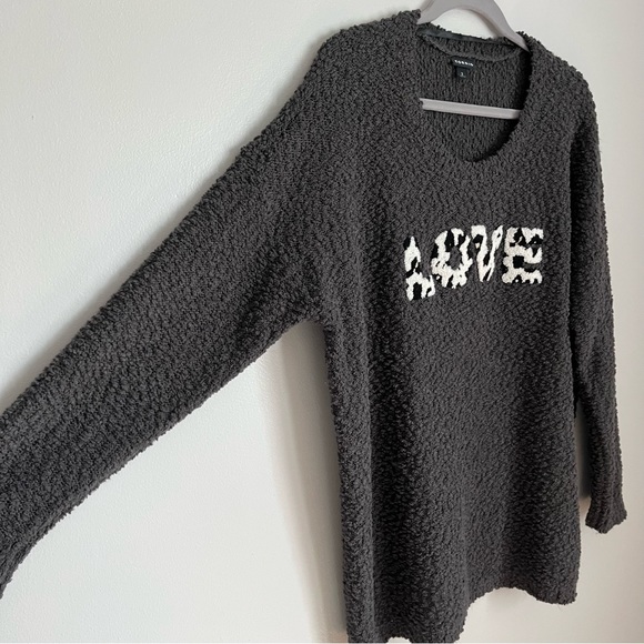 Torrid Gray Boucle Knit LOVE Graphic Sweater (H1) - Picture 10 of 16